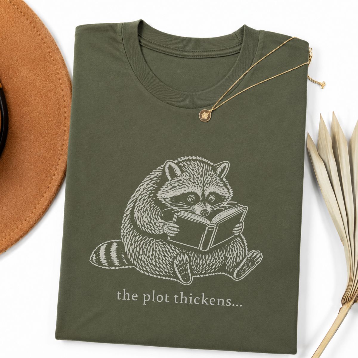 Funny Bookish Raccoon Tee
