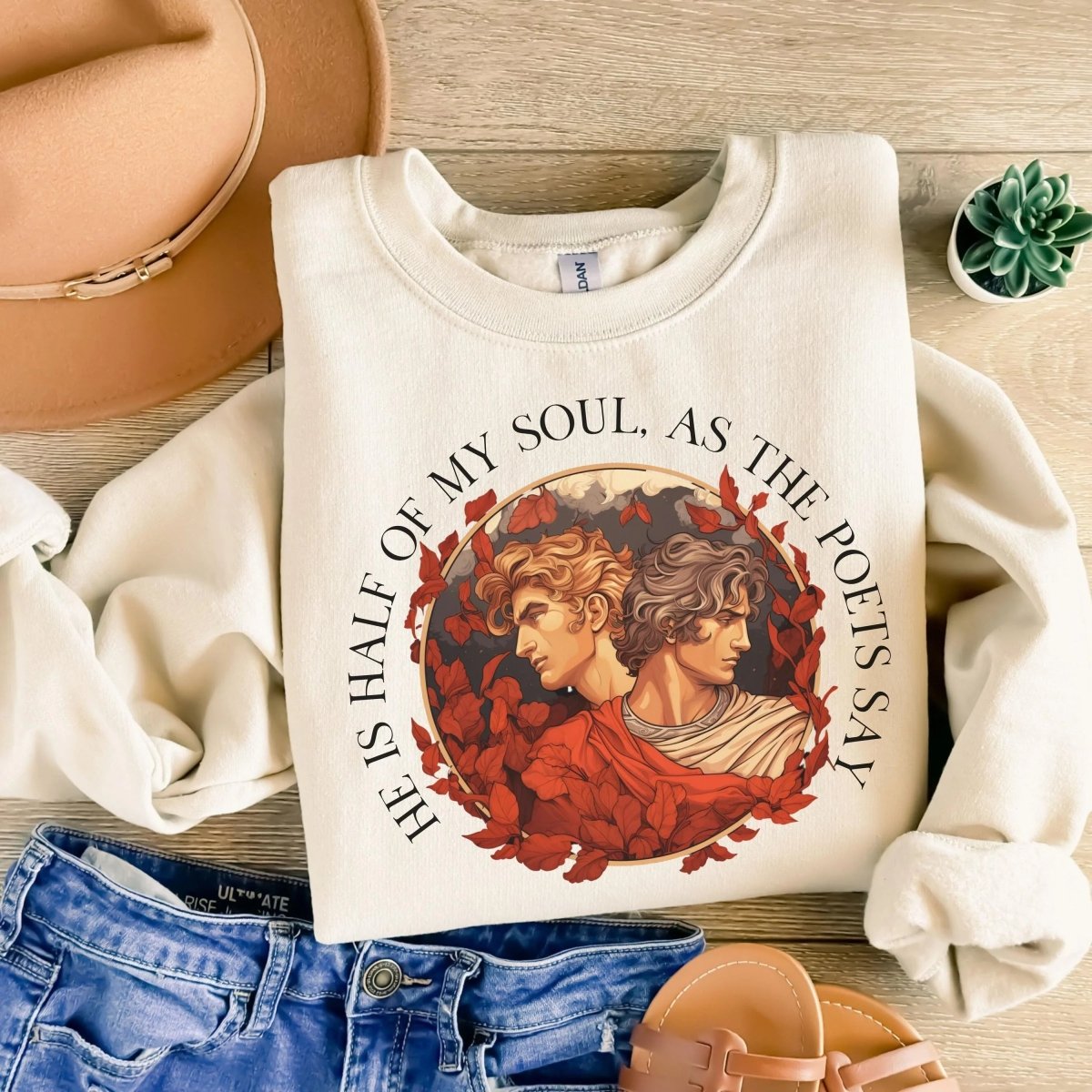 Achilles Patroclus Sweatshirt | Romantasy Cotton Blend Crewneck