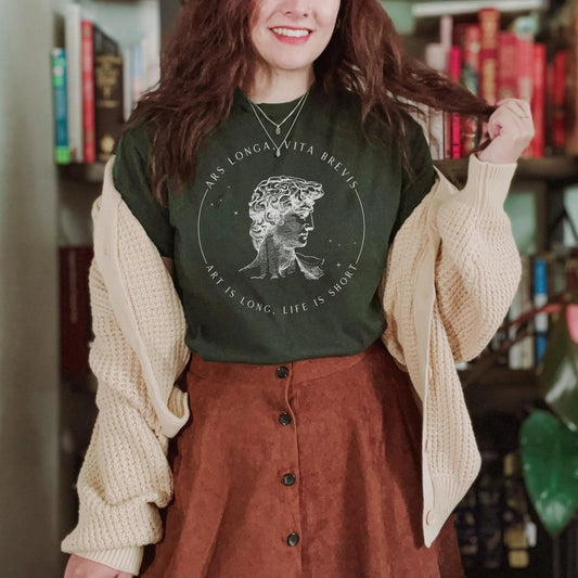 Ars Longa Vita Brevis Shirt | Dark Academia Soft 100% Cotton Tee