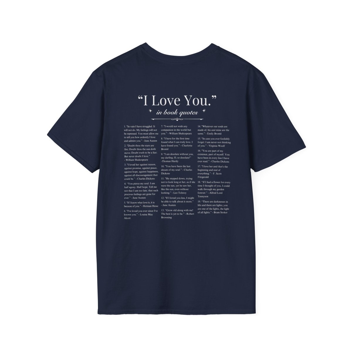 Book Quotes I Love You Shirt | Soft 100% Cotton Tee
