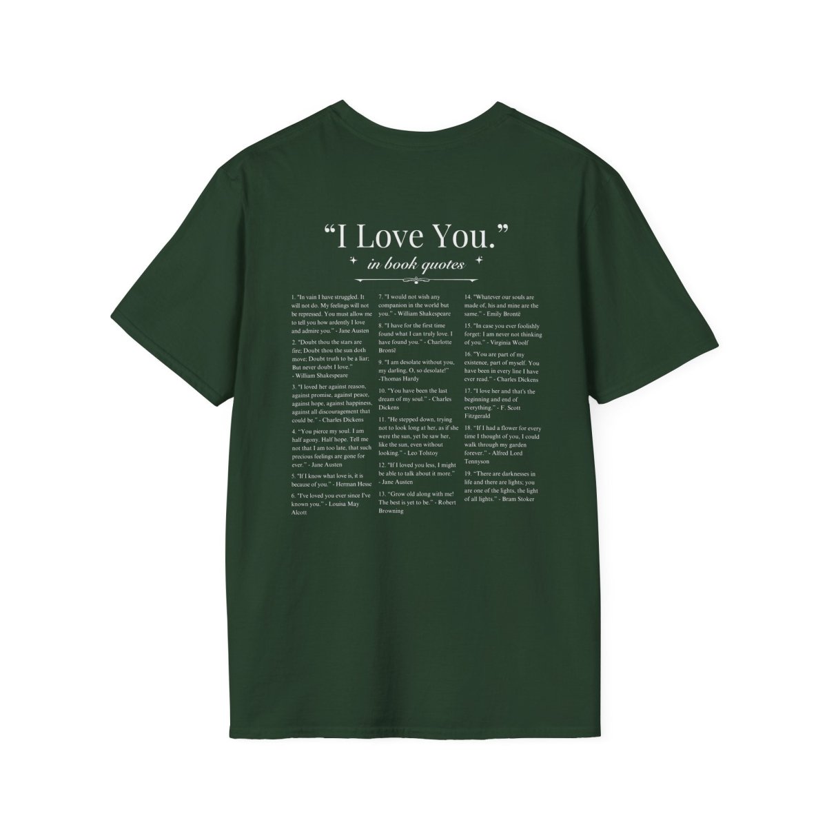 Book Quotes I Love You Shirt | Soft 100% Cotton Tee