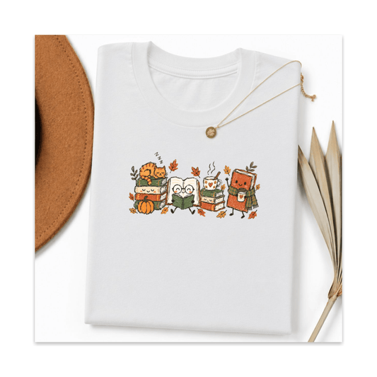 Cute Bookish Fall Tee