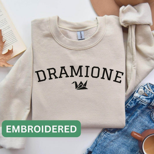 Dramione Fanfic Sweatshirt | Embroidered Cotton Blend Crewneck
