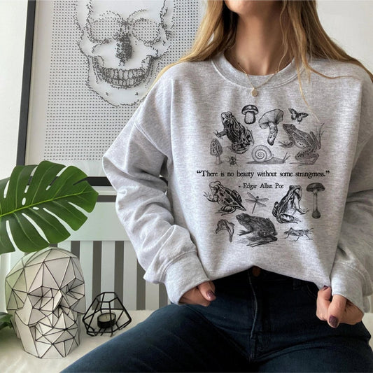 Edgar Allan Poe Sweatshirt | Goblincore Cotton Blend Crewneck