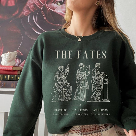 Fates Greek Myth Sweatshirt | Dark Academia Cotton Blend Crewneck