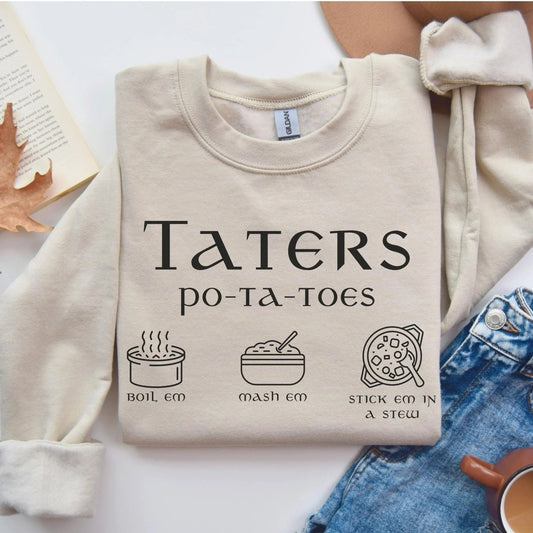 Funny Taters Sweatshirt | Fantasy Cotton Blend Crewneck