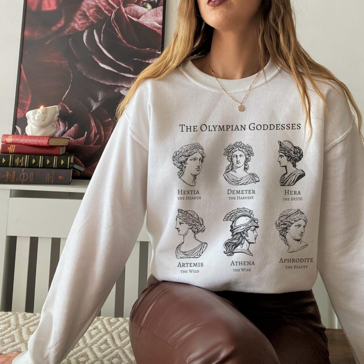 Greek Goddess Sweatshirt | Greek Myth Cotton Blend Crewneck