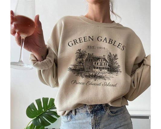 Green Gables Sweatshirt | Book Lover Cotton Blend Crewneck