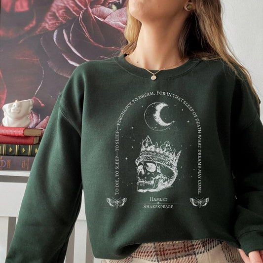 Hamlet Shakespeare Sweatshirt | Dark Academia Cotton Blend Crewneck