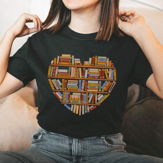 Heart Book Lover Tshirt