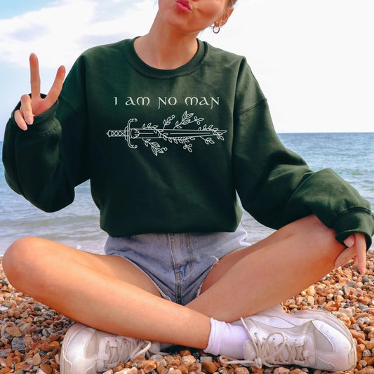 I Am No Man Sweatshirt | Fantasy Cotton Blend Crewneck