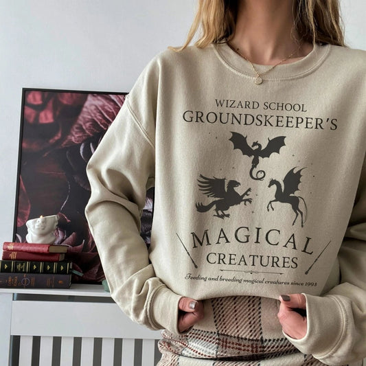 Magical Creatures Sweatshirt | Fantasy Cotton Blend Crewneck