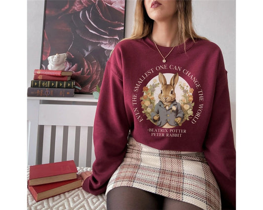 Peter Rabbit Sweatshirt | Book Lover Cotton Blend Crewneck
