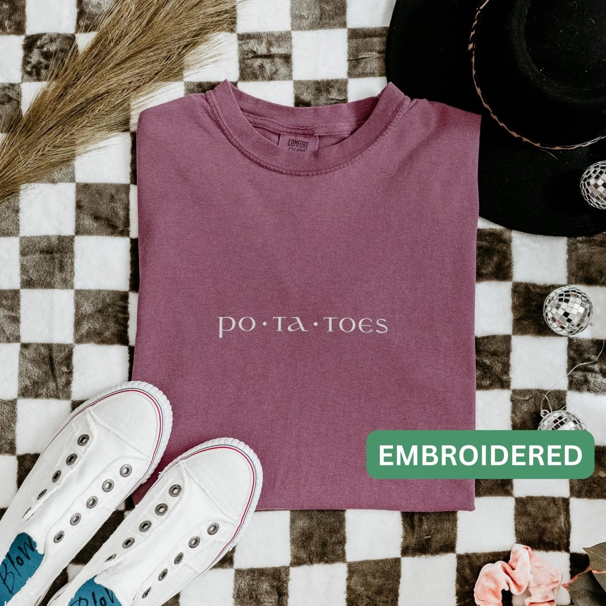 Po ta toes Embroidered Shirt | Fantasy Comfort Colors® 100% Cotton Tee