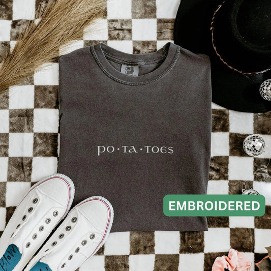 Po ta toes Embroidered Shirt | Fantasy Comfort Colors® 100% Cotton Tee