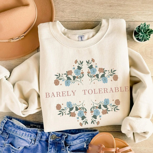 Pride and Prejudice Barely Tolerable Sweatshirt | Cotton Blend Crewneck