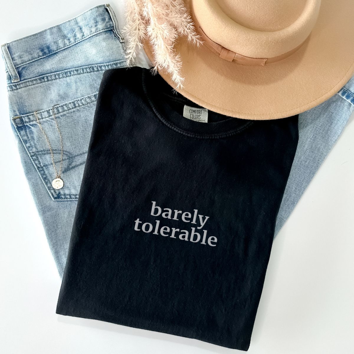 Pride and Prejudice Embroidered Shirt | Barely Tolerable Cotton Tee