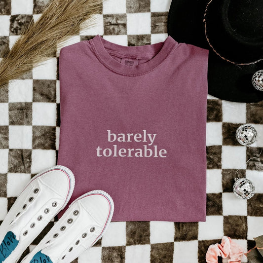 Pride and Prejudice Embroidered Shirt | Barely Tolerable Cotton Tee