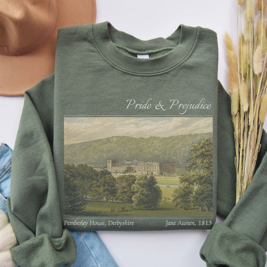 Pride and Prejudice Pemberley Manor Sweatshirt | Cotton Blend Crewneck