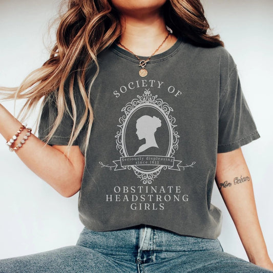 Pride and Prejudice Shirt | Obstinate Headstrong Girl Cotton Tee