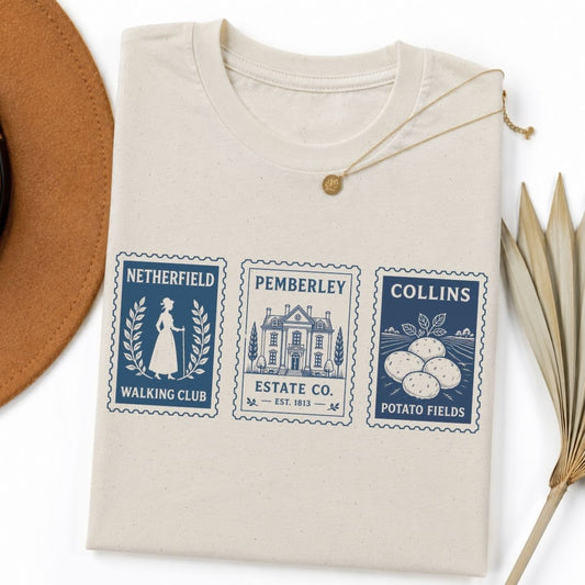 Pride and Prejudice Stamps Tee