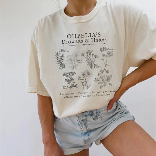 Shakespeare Ophelia Shirt | Hamlet Comfort Colors® 100% Cotton Tee