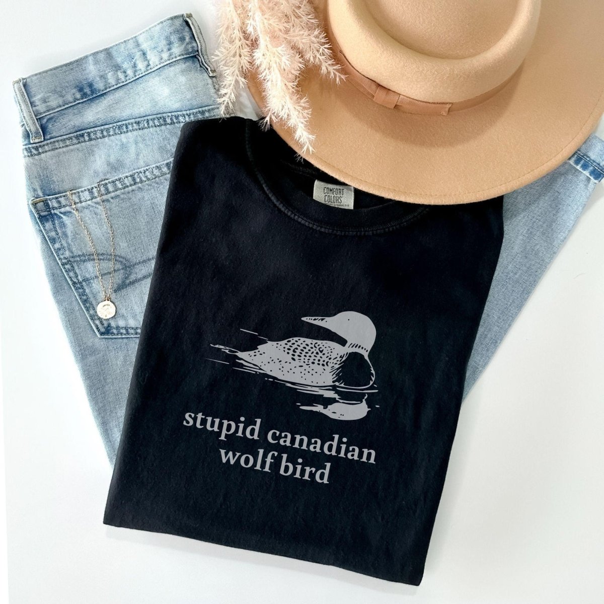 Stupid Canadian Wolf Bird Shirt