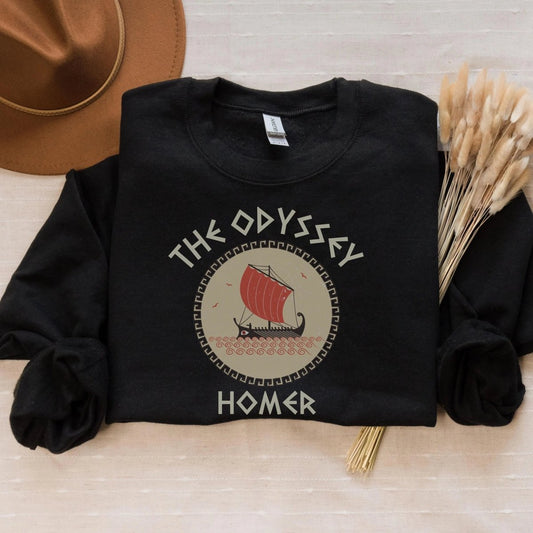 The Odyssey Homer Sweatshirt | Greek Myth Cotton Blend Crewneck