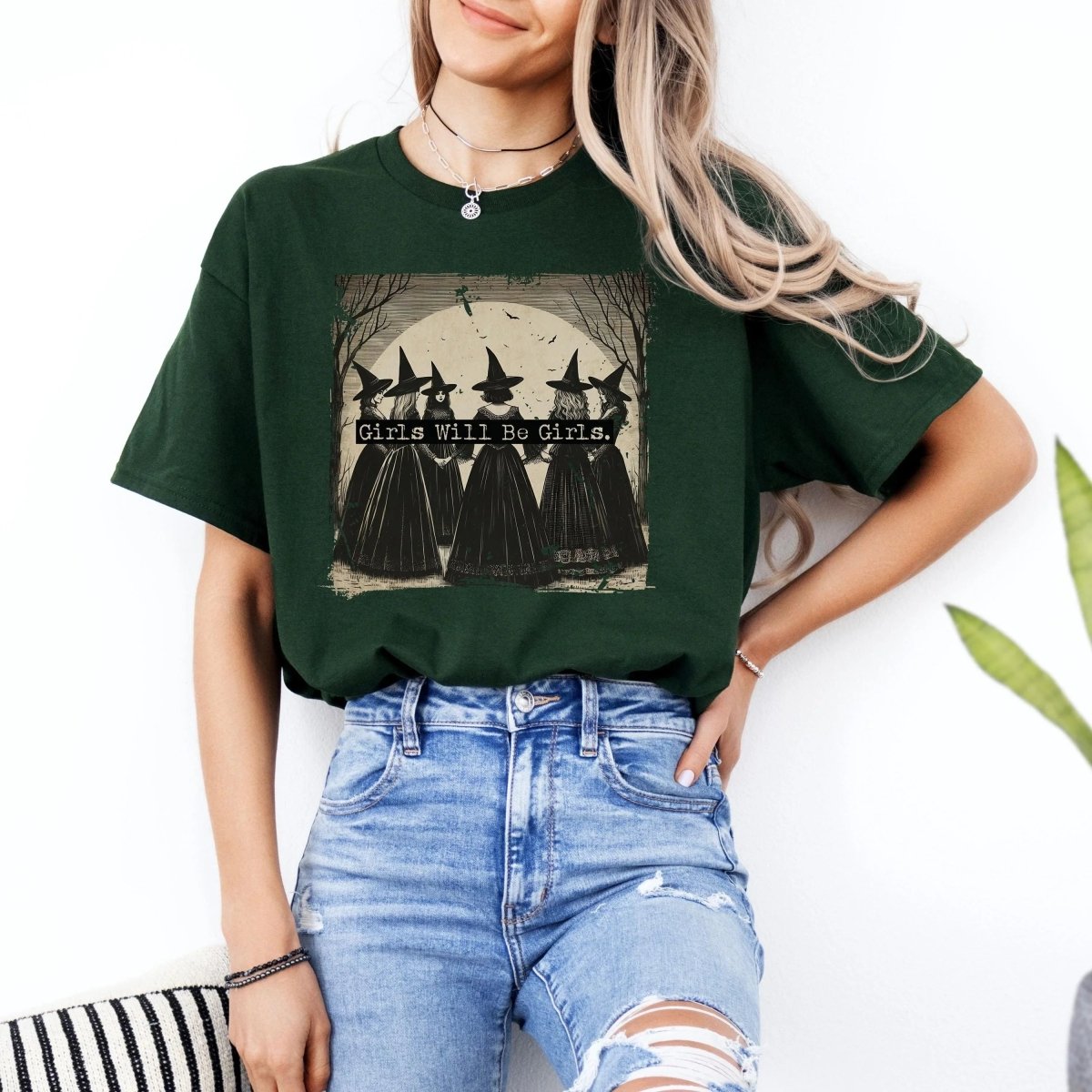 Witchy Girls Will be Girls Shirt | Feminist Soft 100% Cotton Tee