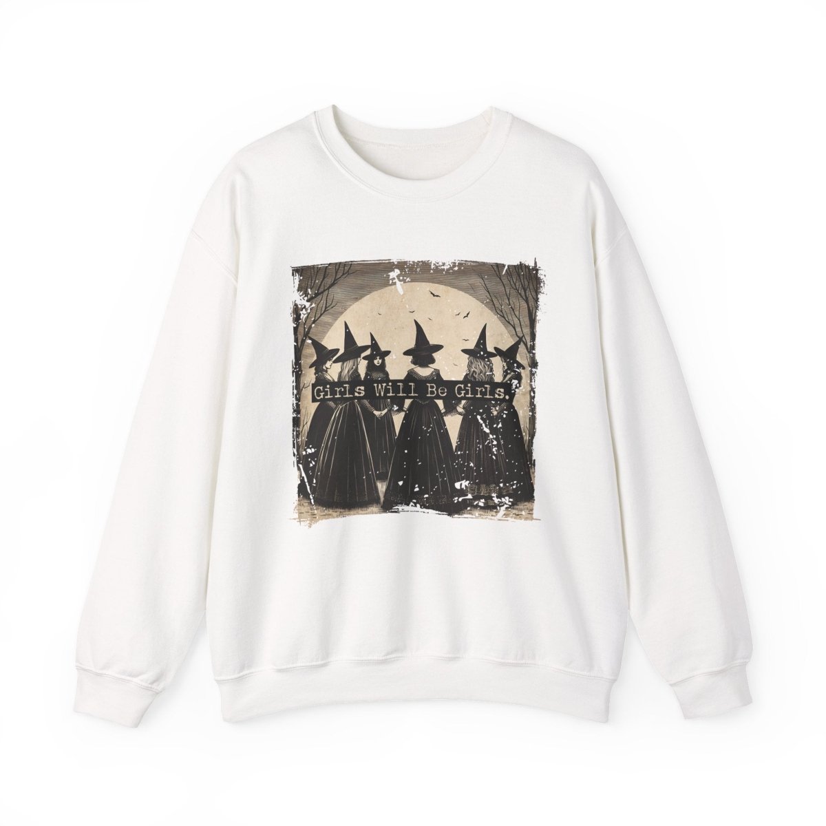Witchy Girls Will Be Girls Sweatshirt | Feminist Cotton Blend Crewneck