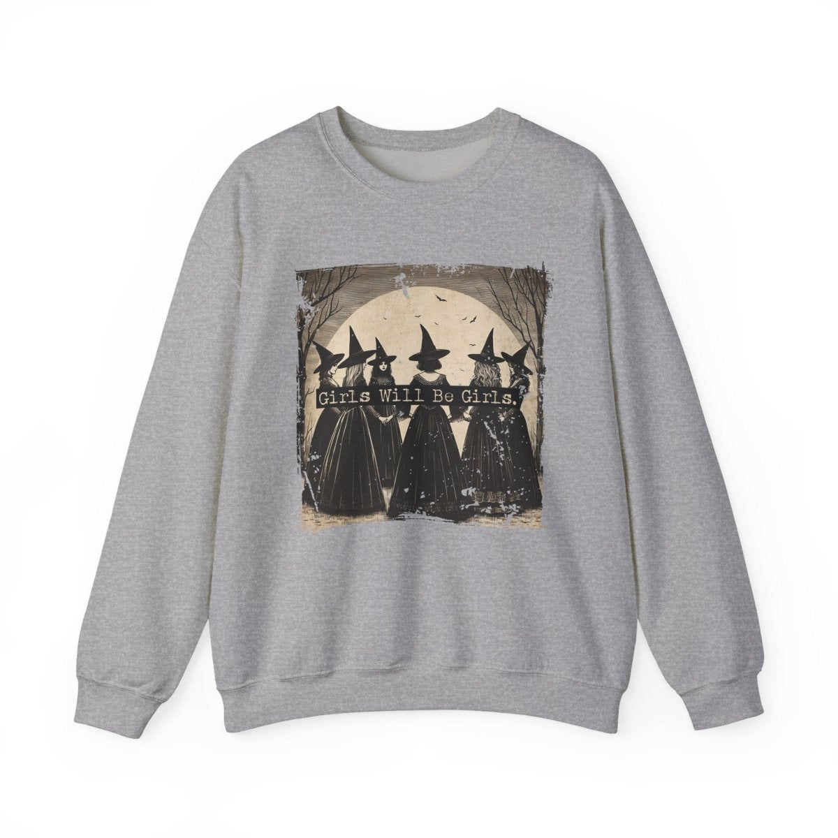 Witchy Girls Will Be Girls Sweatshirt | Feminist Cotton Blend Crewneck