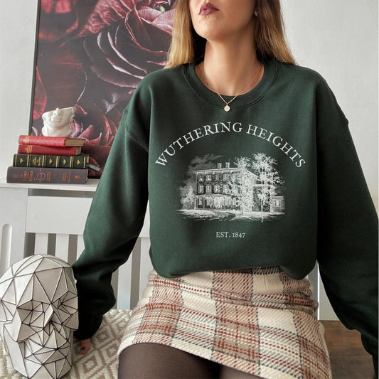 Wuthering Heights Sweatshirt | Dark Academia Cotton Blend Crewneck