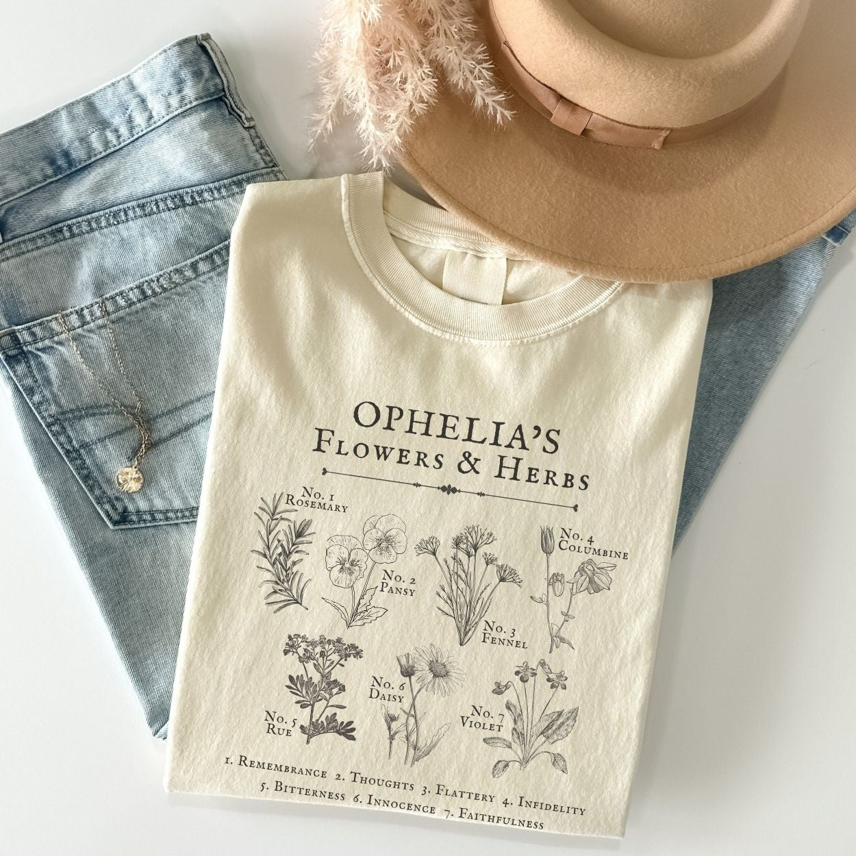 Shakespeare Ophelia Shirt | Hamlet Comfort Colors® 100% Cotton Tee