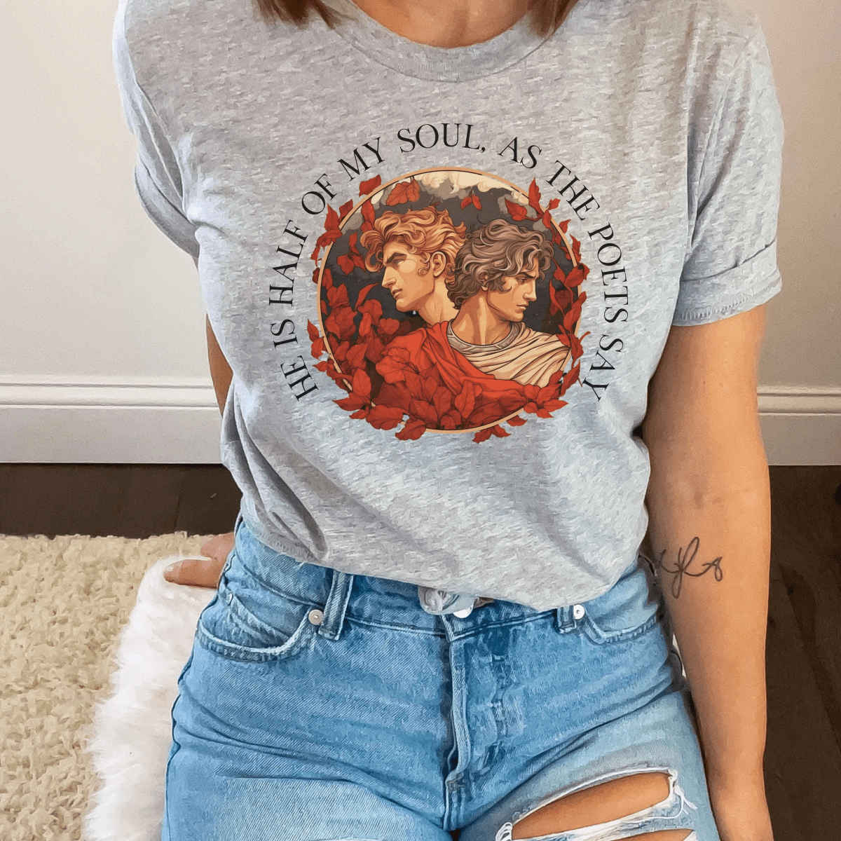 Achilles Patroclus Shirt | Romantasy Soft 100% Cotton Tee