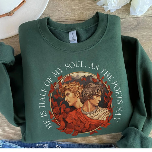 Achilles Patroclus Sweatshirt | Romantasy Cotton Blend Crewneck