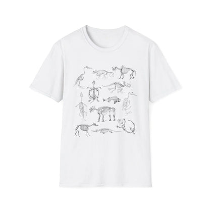 Animal Skeleton Shirt | Paleontology Soft 100% Cotton Tee