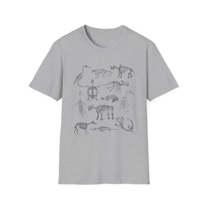 Animal Skeleton Shirt | Paleontology Soft 100% Cotton Tee
