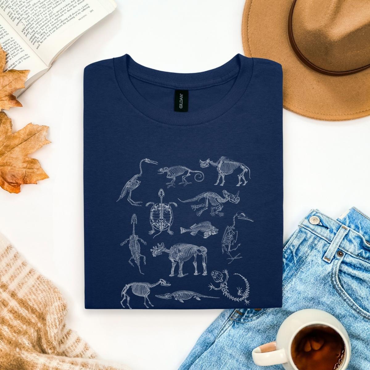 Animal Skeleton Shirt | Paleontology Soft 100% Cotton Tee