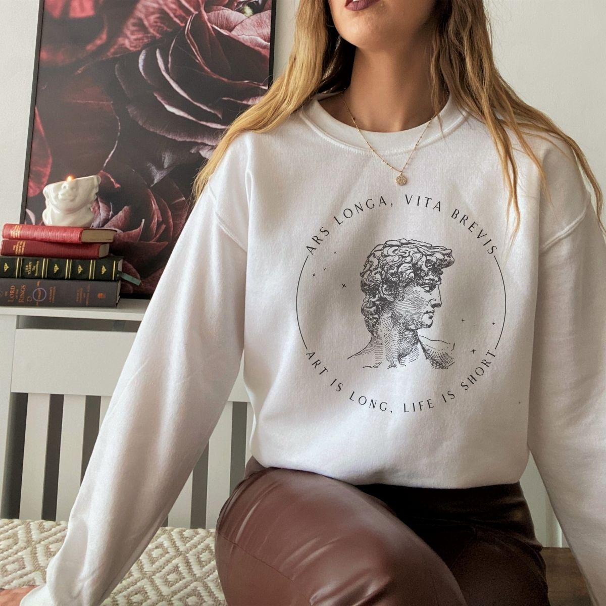 Ars Longa Vita Brevis Sweatshirt | Dark Academia Cotton Blend Shirt