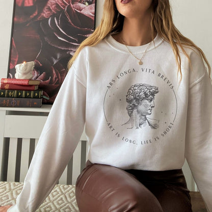 Ars Longa Vita Brevis Sweatshirt | Dark Academia Cotton Blend Shirt
