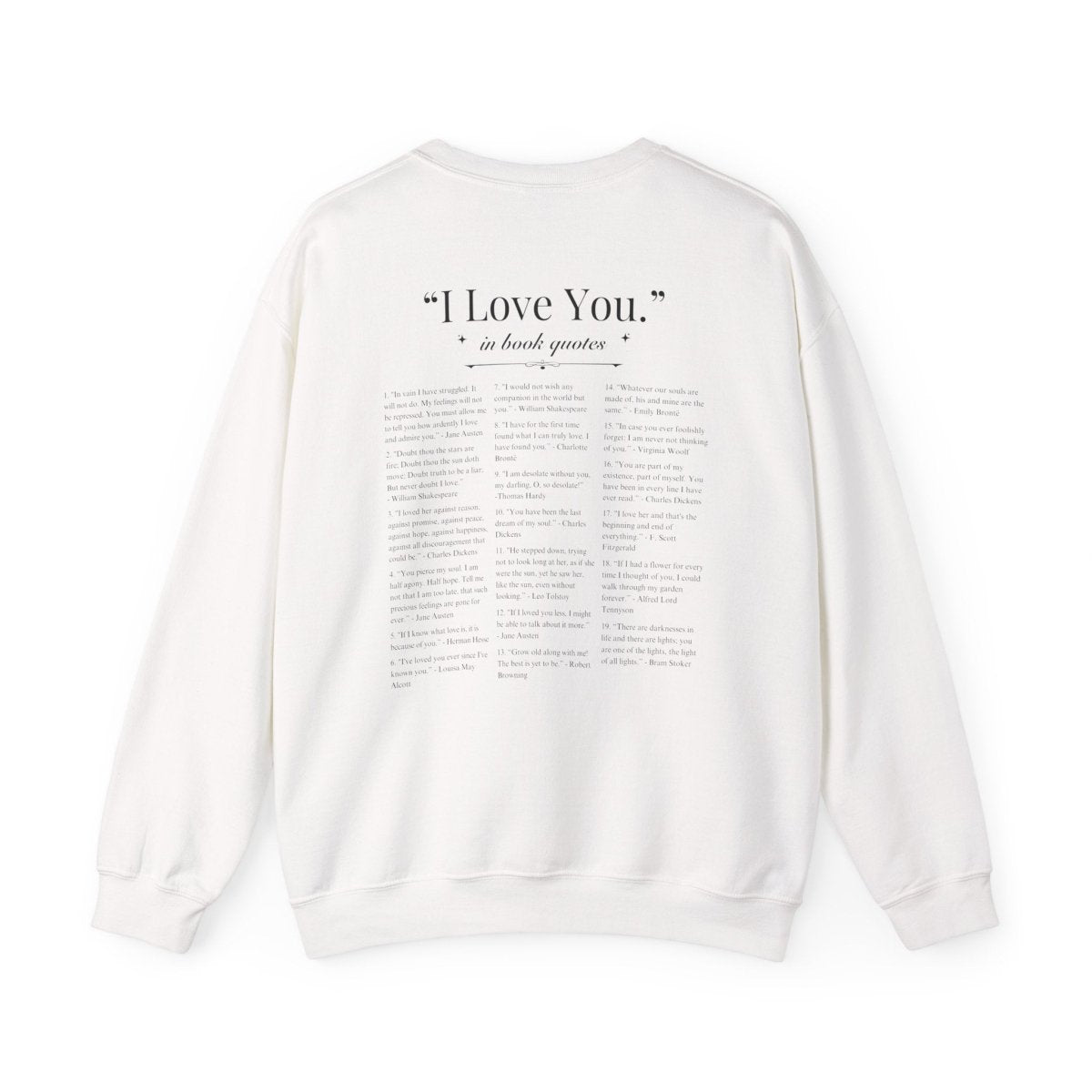 Book Quotes I Love You Sweatshirt | Book Lover Cotton Blend Crewneck