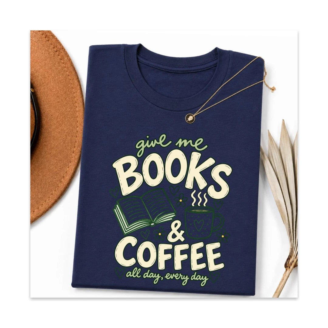Books and Coffee Tee