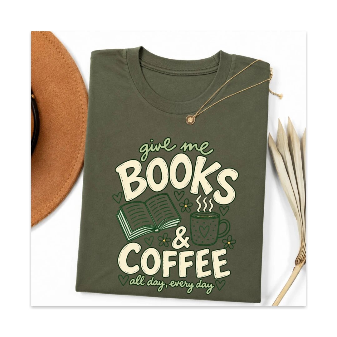 Books and Coffee Tee