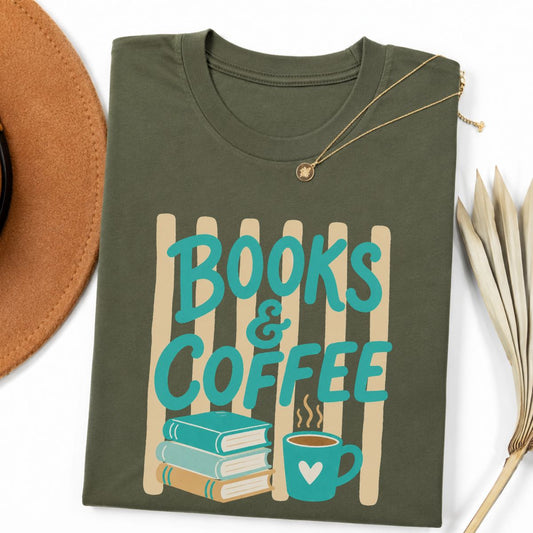 Books and Coffee Tee
