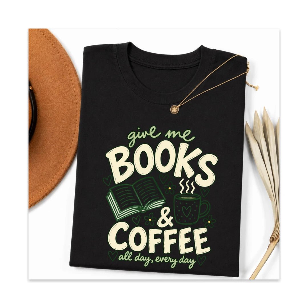 Books and Coffee Tee