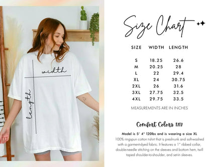 comfort colors 1717 size guide