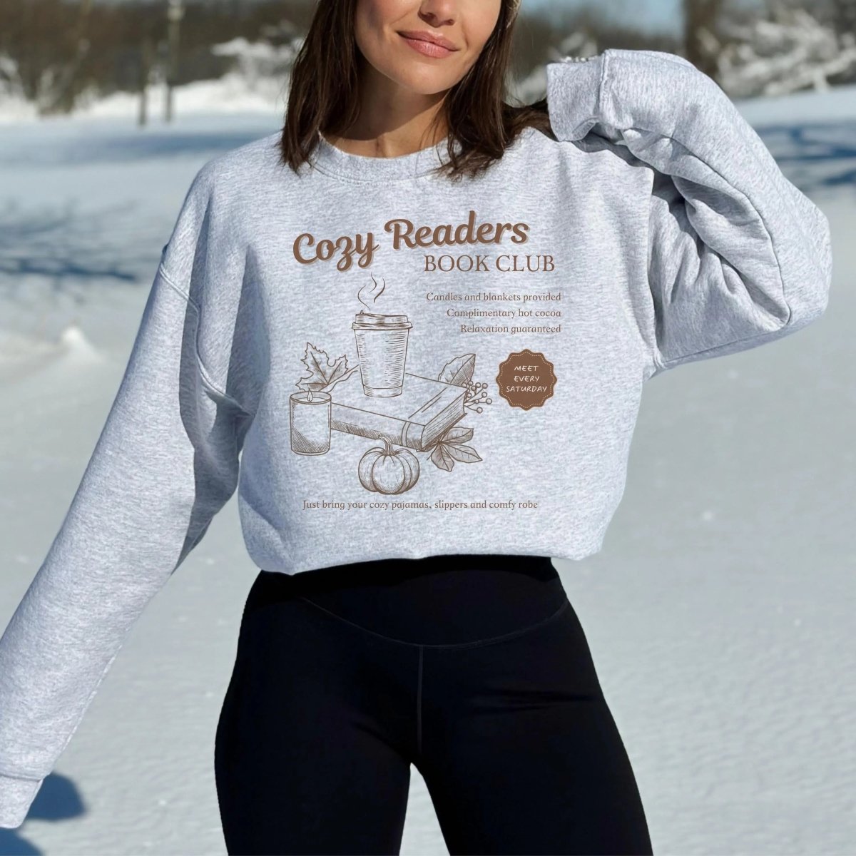 Cozy Reader Book Club Sweatshirt | Book Lover Cotton Blend Crewneck