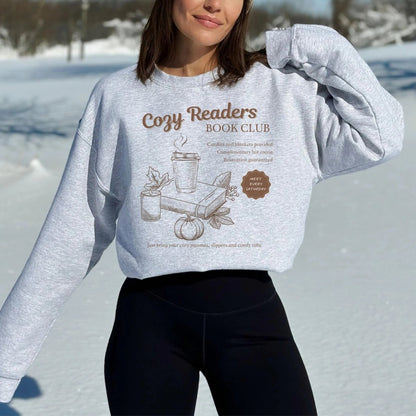 Cozy Reader Book Club Sweatshirt | Book Lover Cotton Blend Crewneck