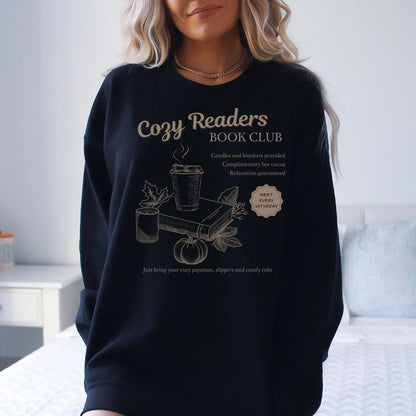 Cozy Reader Book Club Sweatshirt | Book Lover Cotton Blend Crewneck