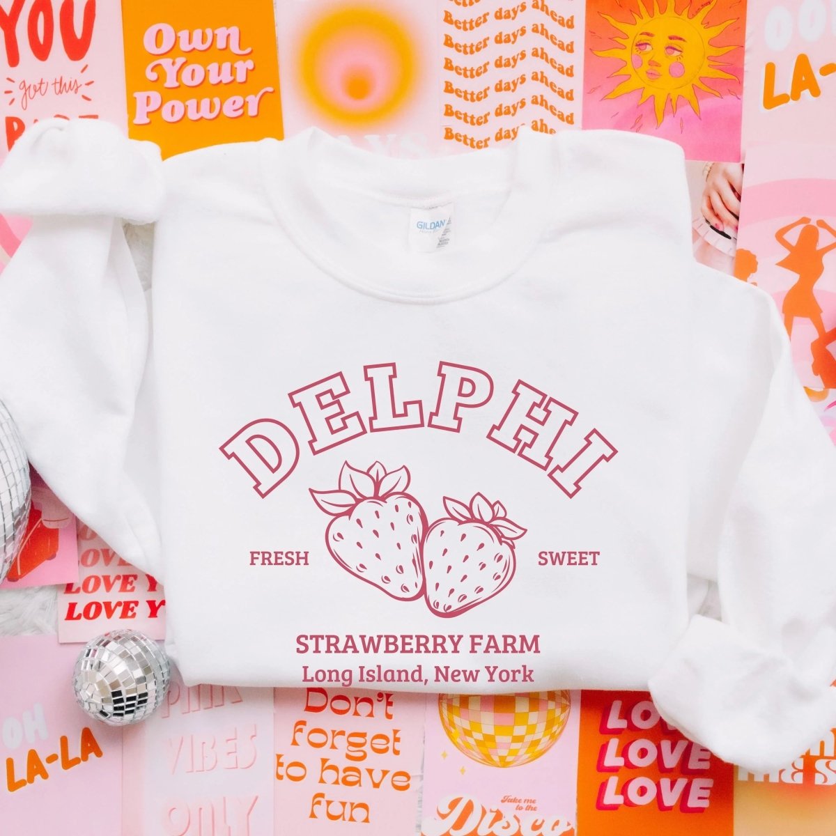 Delphi Strawberry Farm Sweatshirt | Fantasy Cotton Blend Crewneck